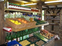 fruit and nuts on the shelves